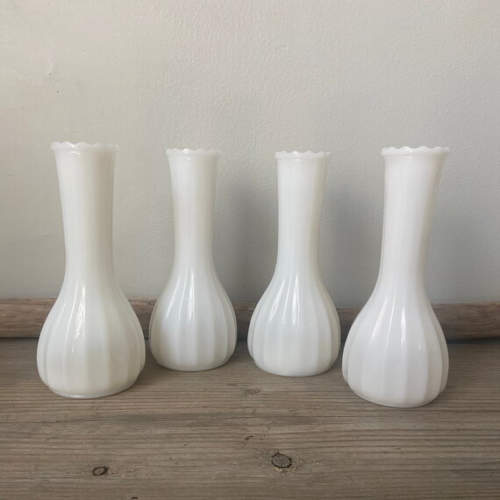 milk glass vases